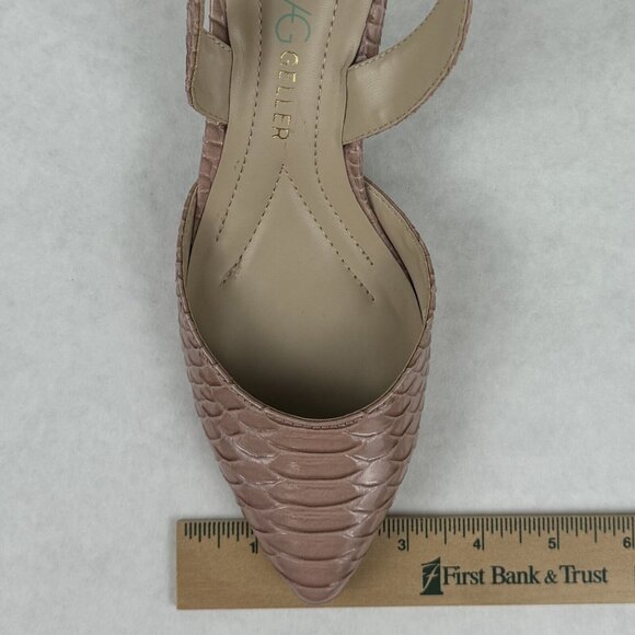 Andrew Geller Neveah Womens Coral Slingback Kitten Heels Pointed Toe Size 7M - Picture 9 of 11